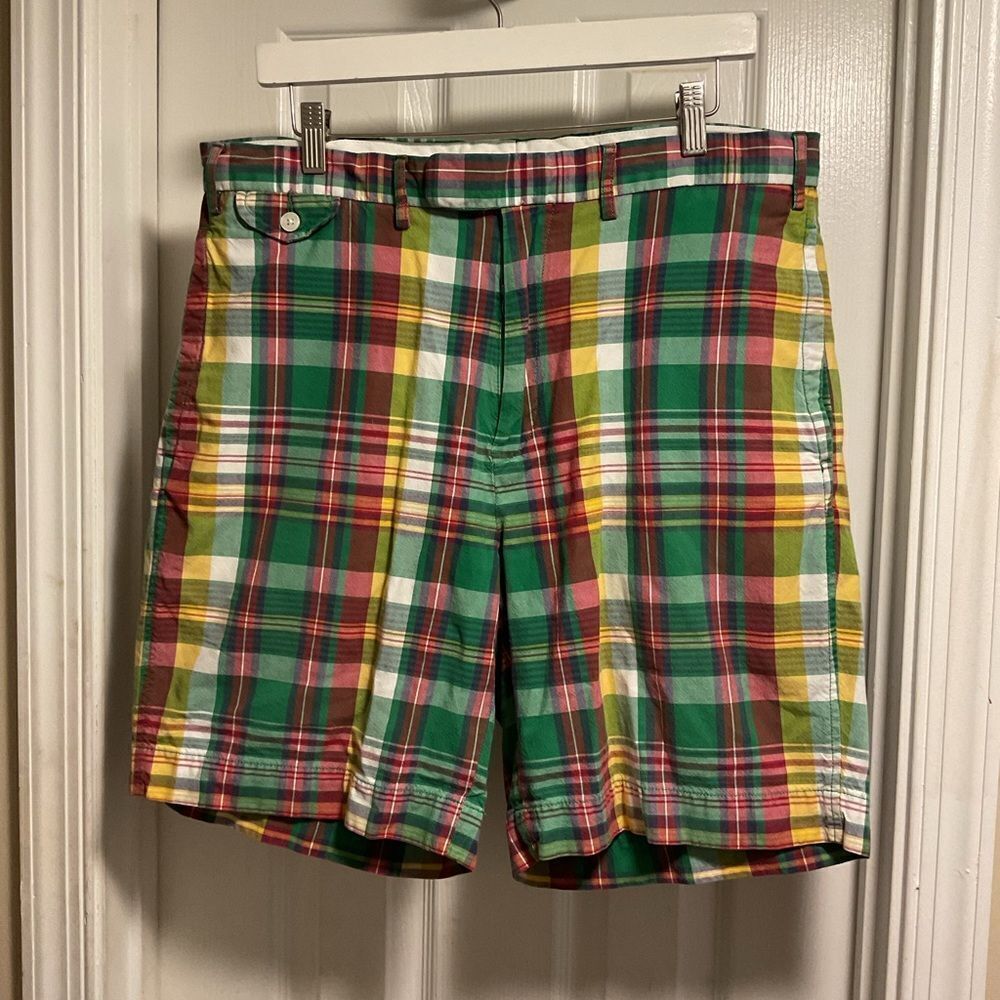 Polo by Ralph Lauren Green Multicolor Madras Plaid Shorts